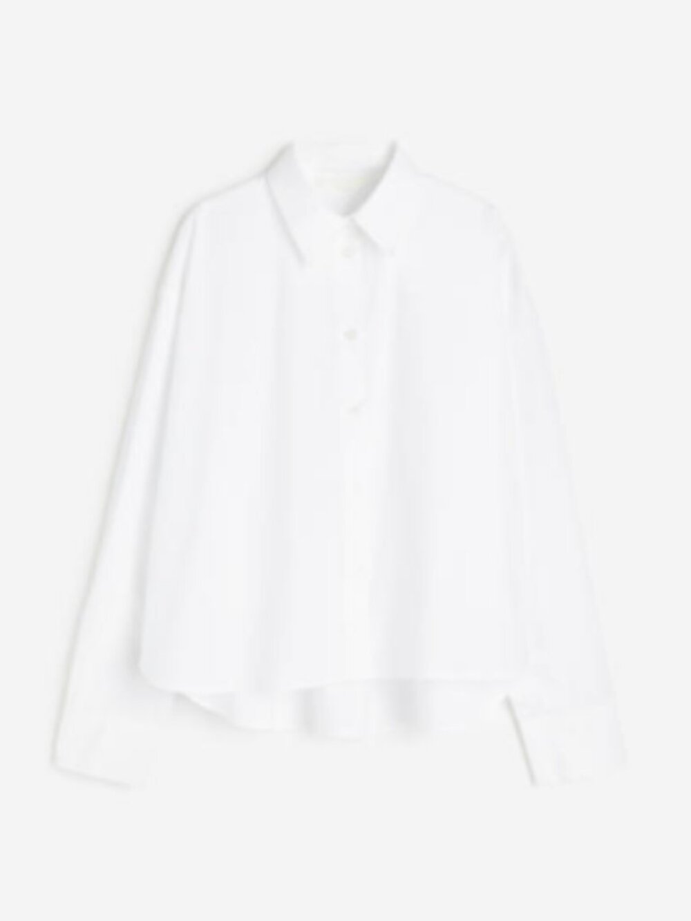 Cropped Poplin White Shirt